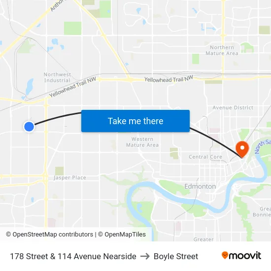 178 Street & 114 Avenue Nearside to Boyle Street map