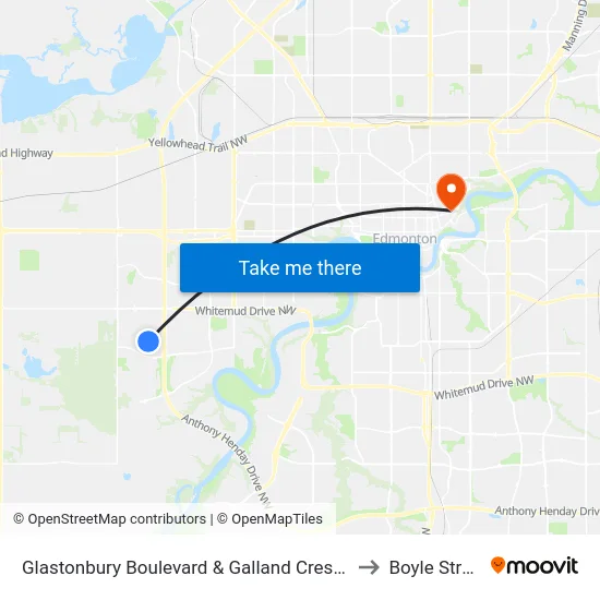 Glastonbury Boulevard & Galland Crescent to Boyle Street map