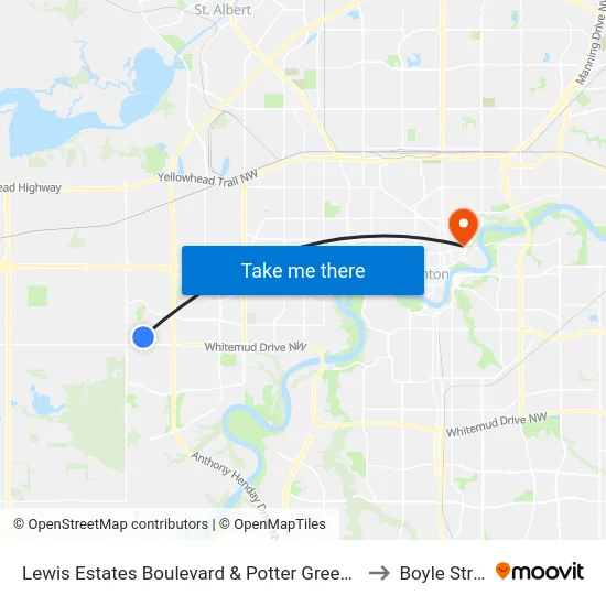 Lewis Estates Boulevard & Potter Greens Drive to Boyle Street map