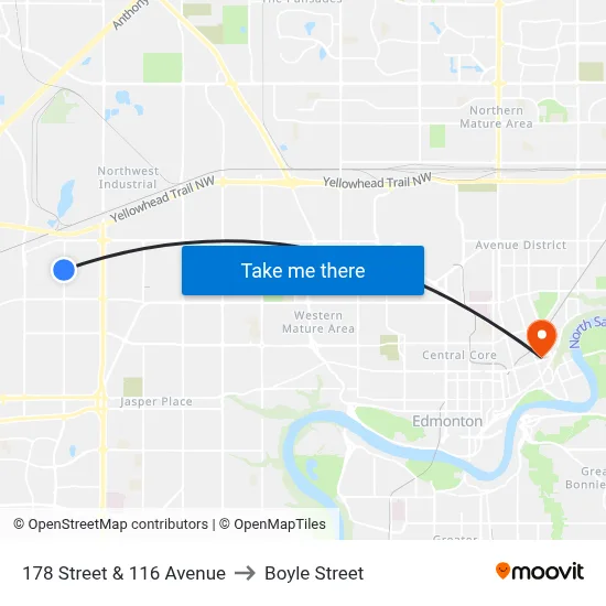 178 Street & 116 Avenue to Boyle Street map