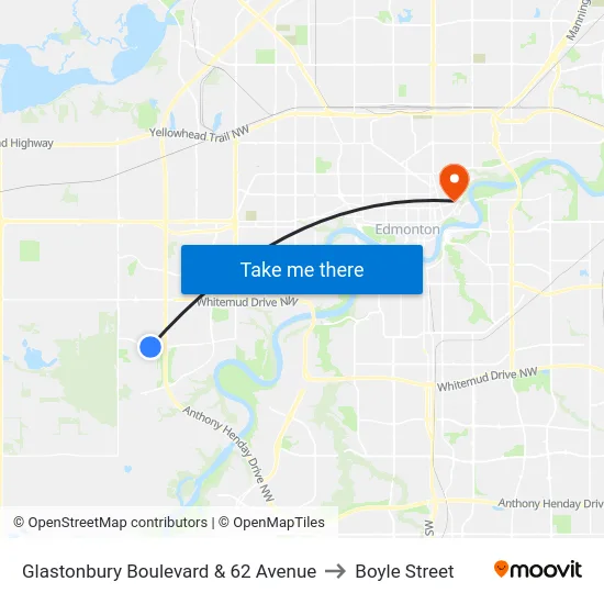 Glastonbury Boulevard & 62 Avenue to Boyle Street map