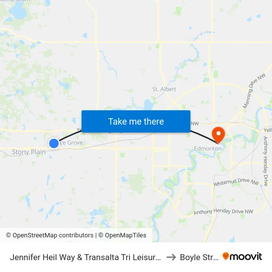Jennifer Heil Way & Transalta Tri Leisure Centre to Boyle Street map