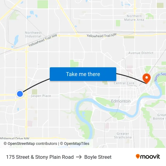 175 Street & Stony Plain Road to Boyle Street map