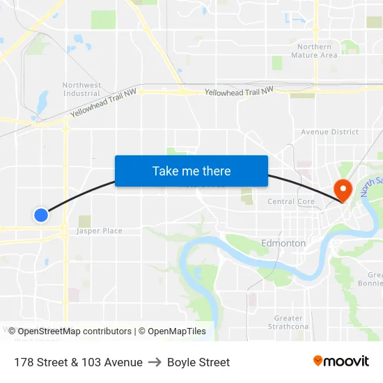 178 Street & 103 Avenue to Boyle Street map