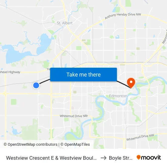 Westview Crescent E & Westview Boulevard to Boyle Street map