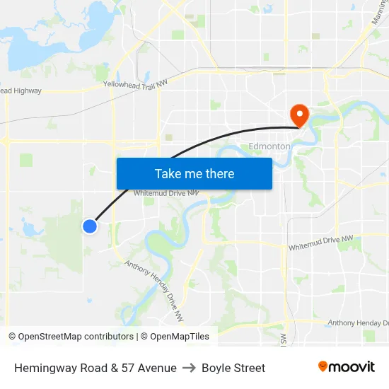 Hemingway Road & 57 Avenue to Boyle Street map
