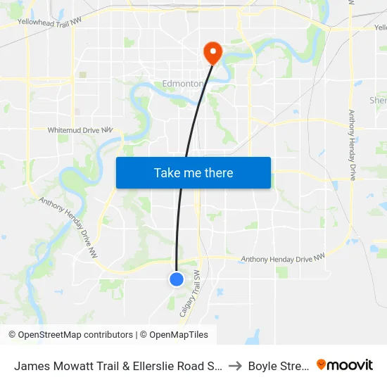 James Mowatt Trail & Ellerslie Road SW to Boyle Street map