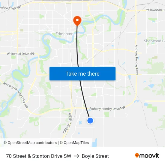 70 Street & Stanton Drive SW to Boyle Street map