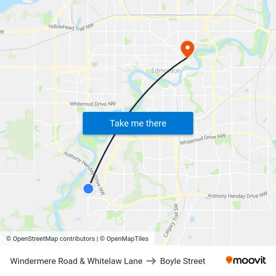 Windermere Road & Whitelaw Lane to Boyle Street map