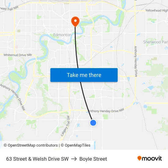 63 Street & Welsh Drive SW to Boyle Street map