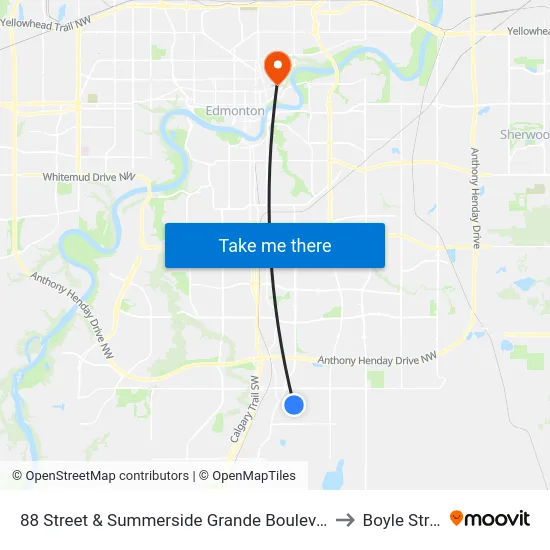 88 Street & Summerside Grande Boulevard SW to Boyle Street map