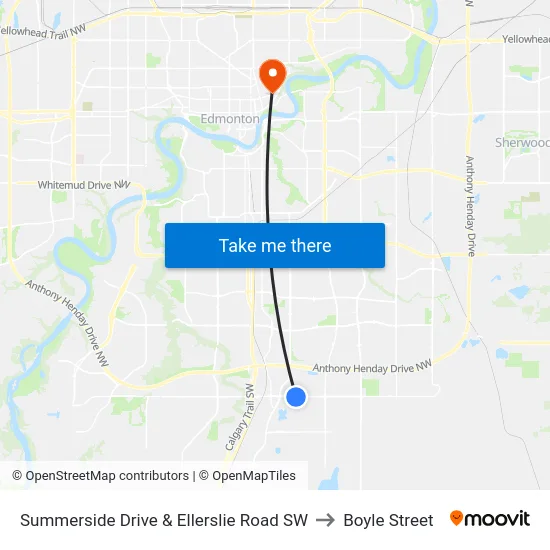 Summerside Drive & Ellerslie Road SW to Boyle Street map