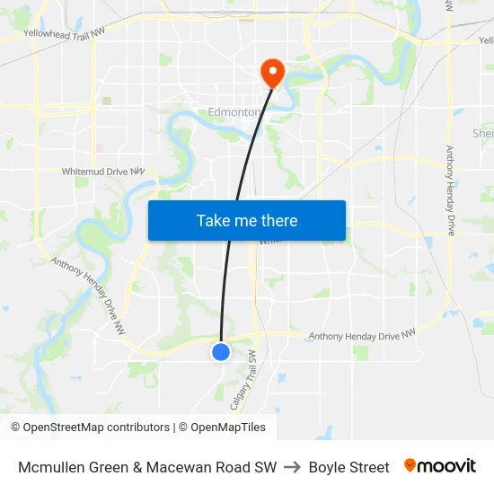 Mcmullen Green & Macewan Road SW to Boyle Street map