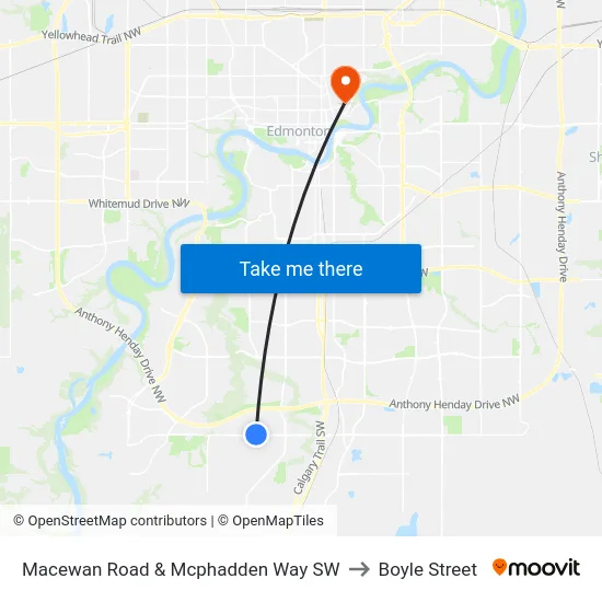 Macewan Road & Mcphadden Way SW to Boyle Street map