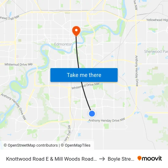 Knottwood Road E & Mill Woods Road S to Boyle Street map