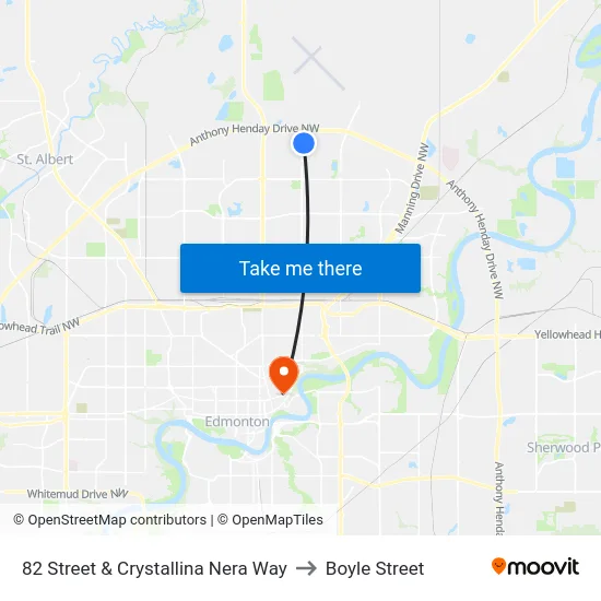 82 Street & Crystallina Nera Way to Boyle Street map