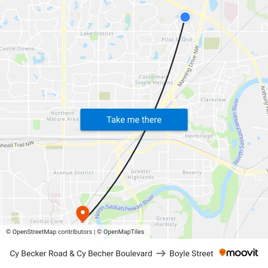 Cy Becker Road & Cy Becher Boulevard to Boyle Street map