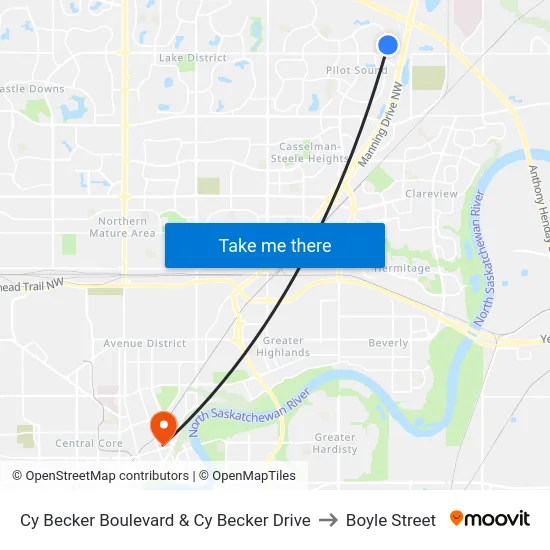 Cy Becker Boulevard & Cy Becker Drive to Boyle Street map