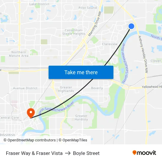 Fraser Way & Fraser Vista to Boyle Street map