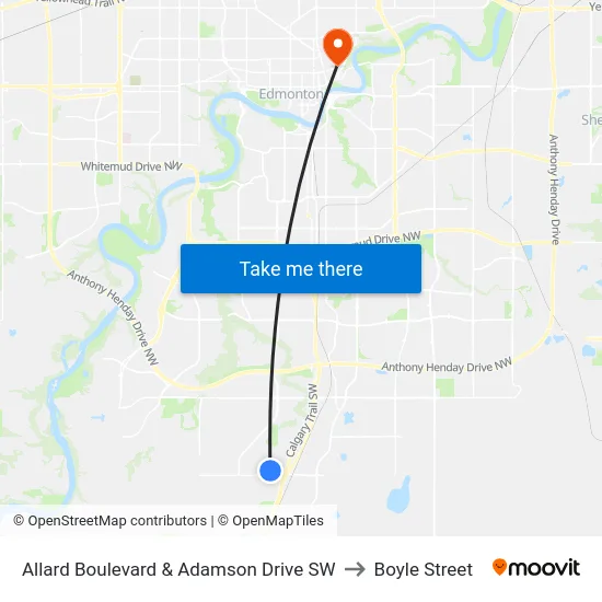 Allard Boulevard & Adamson Drive SW to Boyle Street map
