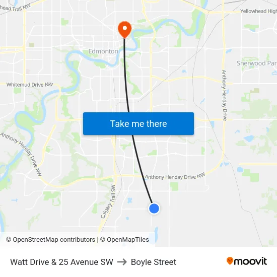 Watt Drive & 25 Avenue SW to Boyle Street map