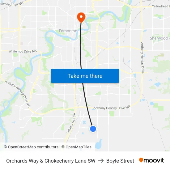 Orchards Way & Chokecherry Lane SW to Boyle Street map
