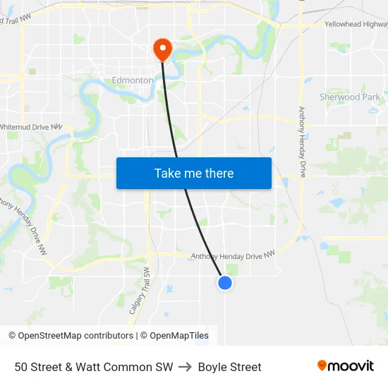 50 Street & Watt Common SW to Boyle Street map