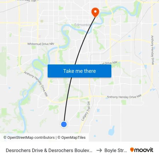 Desrochers Drive & Desrochers Boulevard SW to Boyle Street map