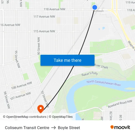 Coliseum Transit Centre to Boyle Street map