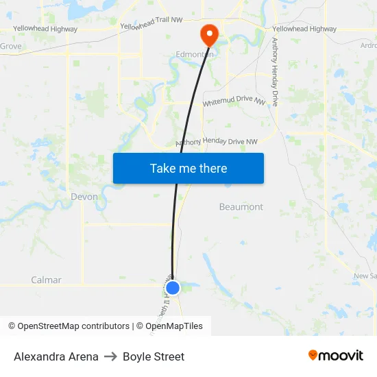 Alexandra Arena to Boyle Street map