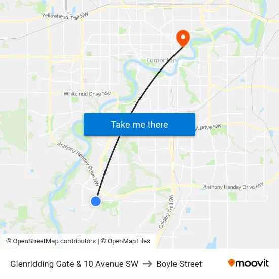 Glenridding Gate & 10 Avenue SW to Boyle Street map