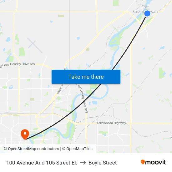 100 Avenue And 105 Street Eb to Boyle Street map