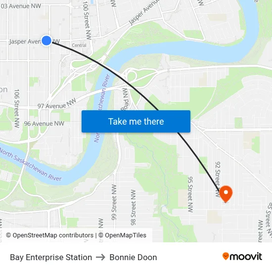 Bay Enterprise Station to Bonnie Doon map