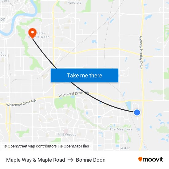 Maple Way & Maple Road to Bonnie Doon map