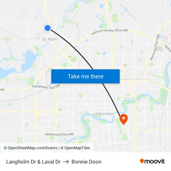 Langholm Dr & Laval Dr to Bonnie Doon map