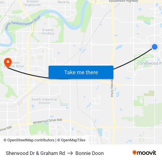 Sherwood Dr & Graham Rd to Bonnie Doon map