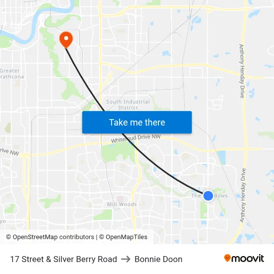 17 Street & Silver Berry Road to Bonnie Doon map