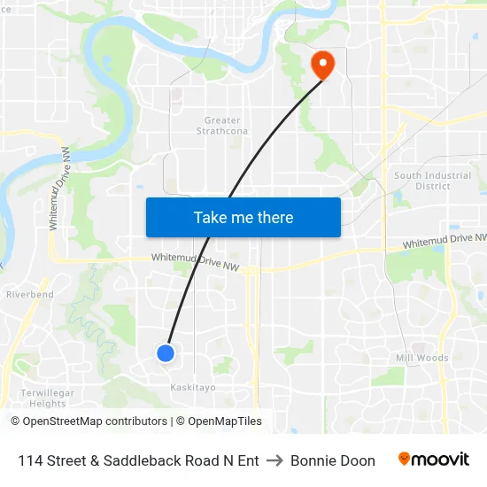 114 Street & Saddleback Road N Ent to Bonnie Doon map