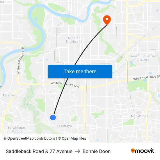 Saddleback Road & 27 Avenue to Bonnie Doon map
