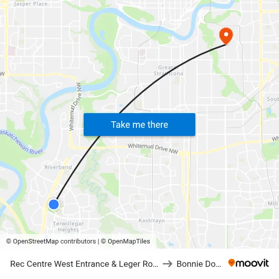Rec Centre West Entrance & Leger Road to Bonnie Doon map
