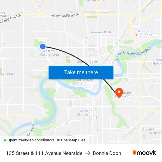 135 Street & 111 Avenue Nearside to Bonnie Doon map