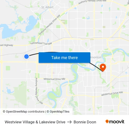 Westview Village & Lakeview Drive to Bonnie Doon map