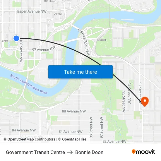 Government Transit Centre to Bonnie Doon map