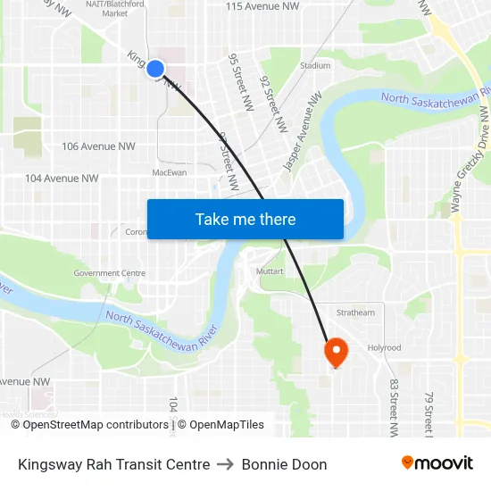 Kingsway Rah Transit Centre to Bonnie Doon map