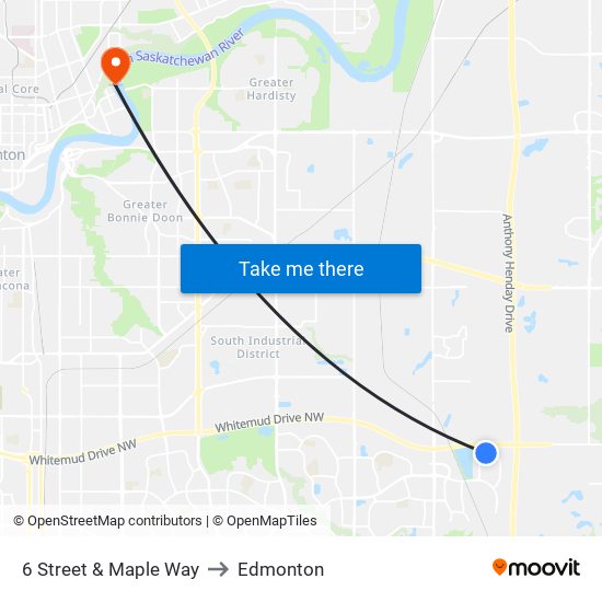 6 Street & Maple Way to Edmonton map