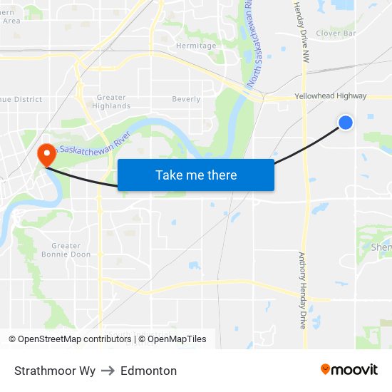 Strathmoor Wy to Edmonton map