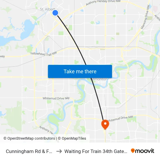 Cunningham Rd & Forest Dr to Waiting For Train 34th Gateway Blvd. map