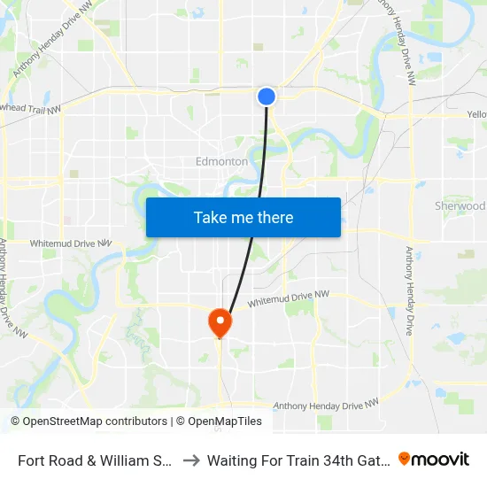 Fort Road & William Short Road to Waiting For Train 34th Gateway Blvd. map