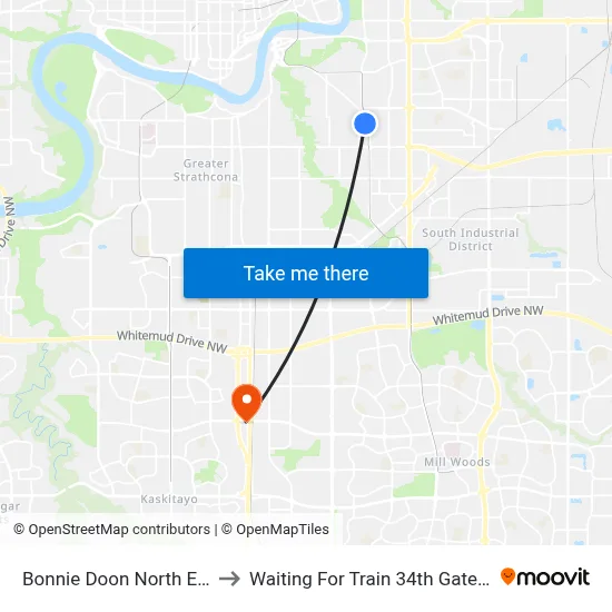 Bonnie Doon North Entrance to Waiting For Train 34th Gateway Blvd. map