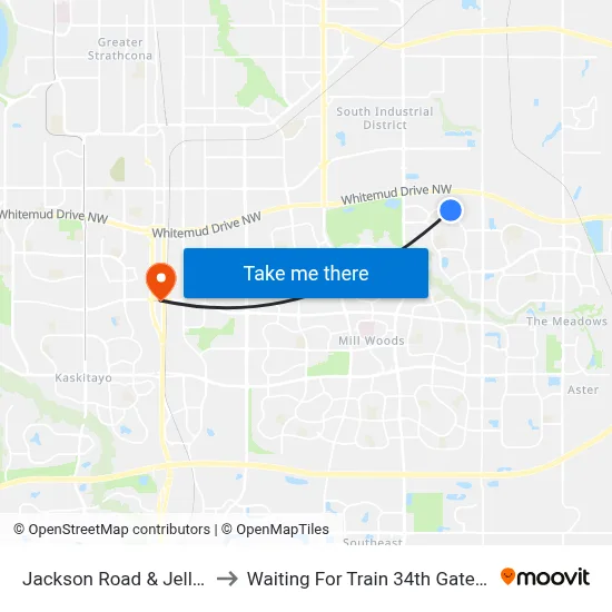 Jackson Road & Jellett Way to Waiting For Train 34th Gateway Blvd. map
